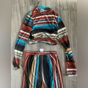 FASHION NOVA VACATION SET STRIPED